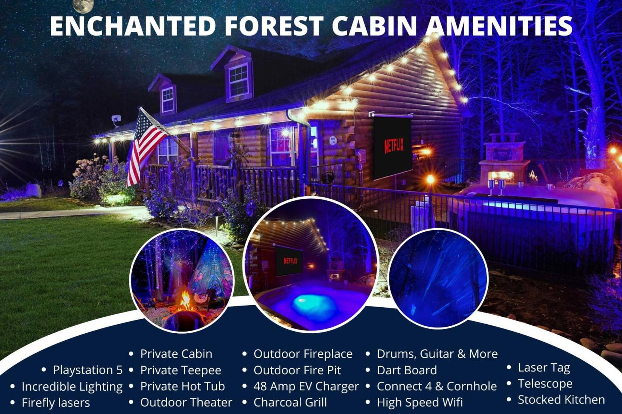 Enchanted Forest Cabin And Teepee! Lights & Laser Show! Private Hot Tub! Unique Stay! Sevierville Exterior foto